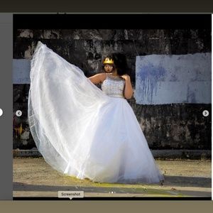 White and Gold daughter of the bride Dress/ Dress with sparkles